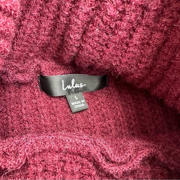 Lulus Turtleneck Sweater Womens Ribbed Long Sleeve Soft Stretch Red Large - Picture 10 of 10